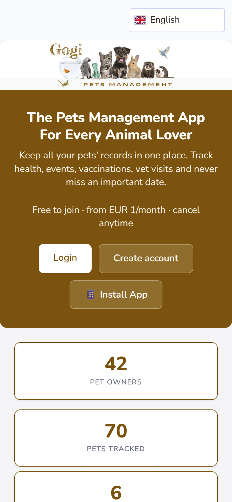 Public landing page